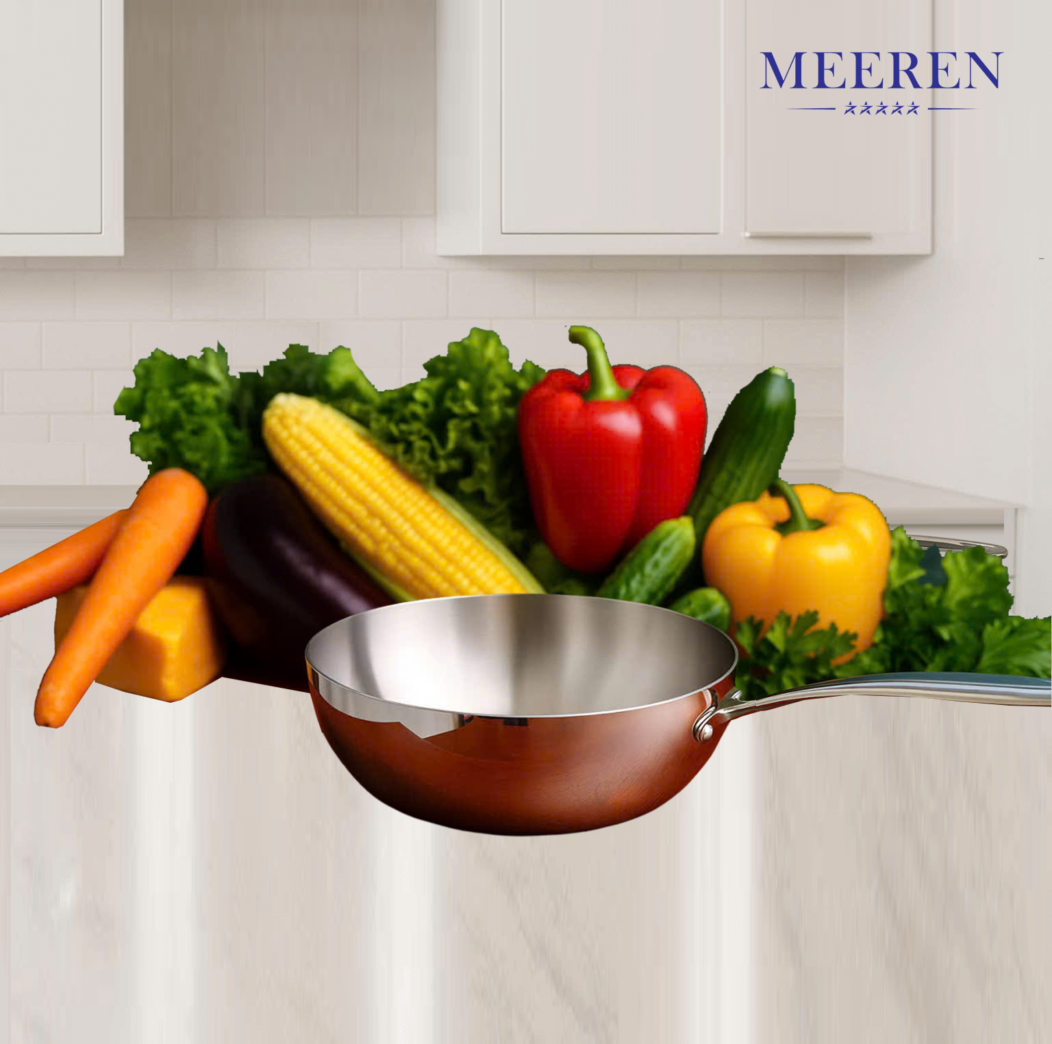 Chảo xào sâu lòng inox 3 lớp MEEREN MC-2602 size 26cm